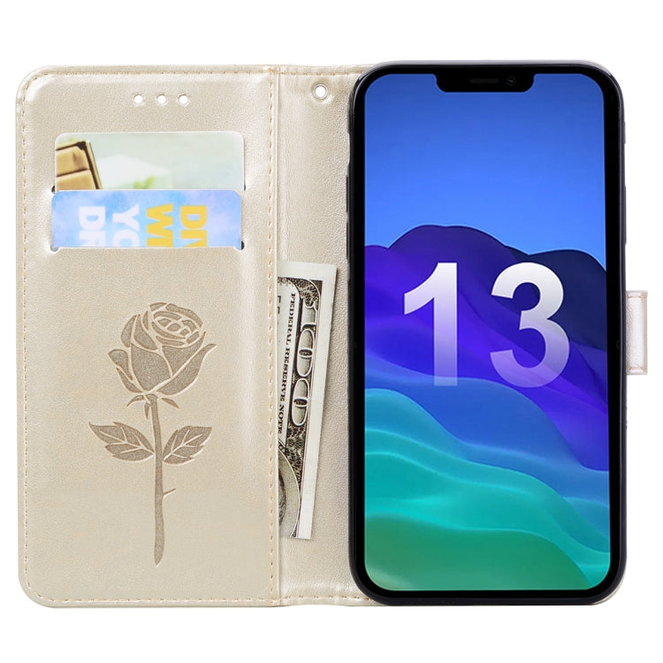 Rose Embossed Horizontal Flip PU Leather Case with Holder & Card Slots & Wallet, For iPhone 13 mini, For iPhone 13, For iPhone 13 Pro, For iPhone 13 Pro Max