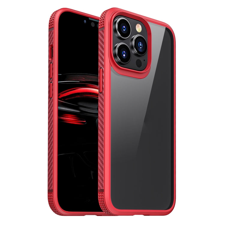 MG Series Carbon Fiber TPU + Clear PC Four-corner Airbag Shockproof Case, For iPhone 13 Pro, For iPhone 13 Pro Max