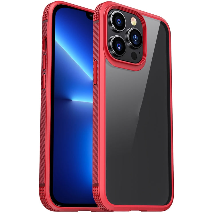 MG Series Carbon Fiber TPU + Clear PC Four-corner Airbag Shockproof Case, For iPhone 13 mini, For iPhone 13, For iPhone 13 Pro, For iPhone 13 Pro Max