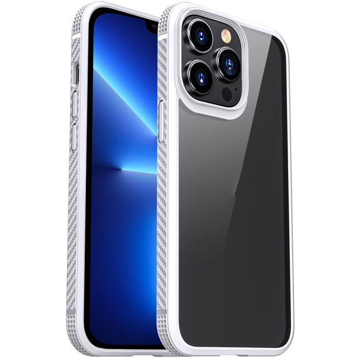 MG Series Carbon Fiber TPU + Clear PC Four-corner Airbag Shockproof Case, For iPhone 13 Pro, For iPhone 13 Pro Max