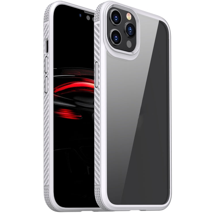 MG Series Carbon Fiber TPU + Clear PC Four-corner Airbag Shockproof Case, For iPhone 12 Pro Max, For iPhone 12 / 12 Pro, For iPhone 11 Pro, For iPhone 11 Pro Max