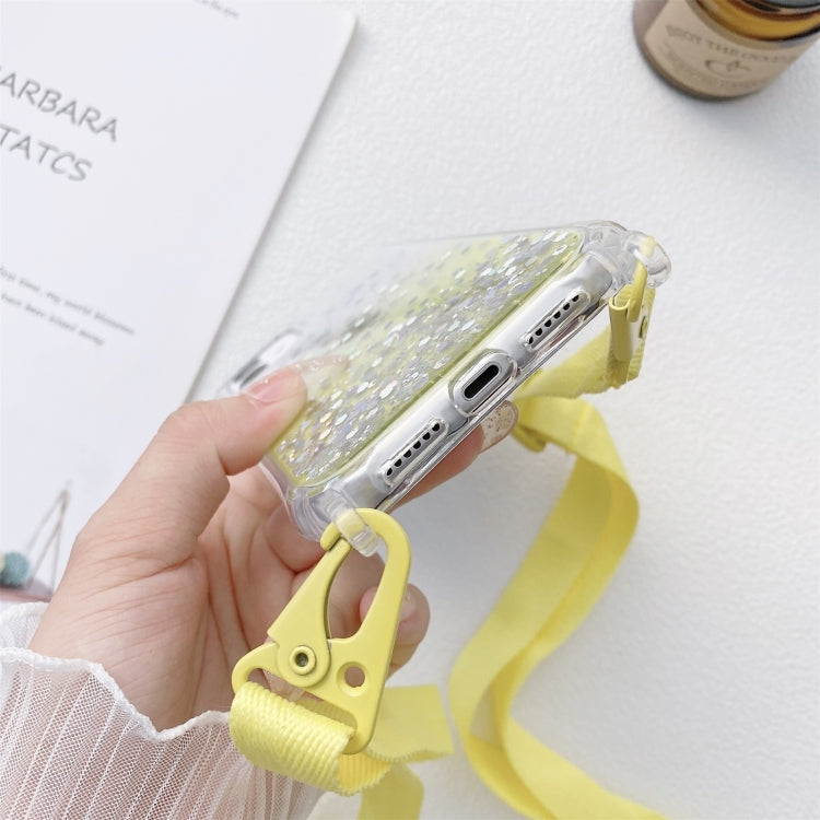 Gradient Glitter Powder Epoxy TPU Thickened Acrylic Shockproof Case with Wide Neck Lanyard, For iPhone 13 mini, For iPhone 13, For iPhone 13 Pro, For iPhone 13 Pro Max, For iPhone 12 mini, For iPhone 12 / 12 Pro, For iPhone 12 Pro Max, For iPhone 11   ...