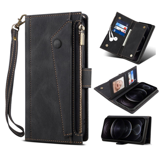 Retro Frosted Horizontal Flip Leather Case with Holder & Card Slot & Wallet & Zipper Pocket & Lanyard, For Motorola Moto G30