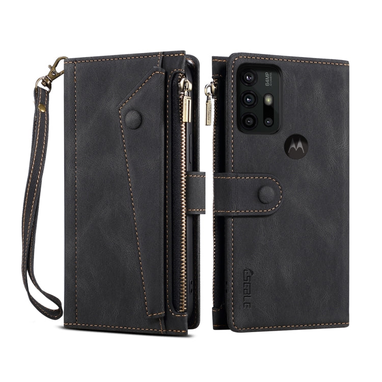 Retro Frosted Horizontal Flip Leather Case with Holder & Card Slot & Wallet & Zipper Pocket & Lanyard, For Motorola Moto G30