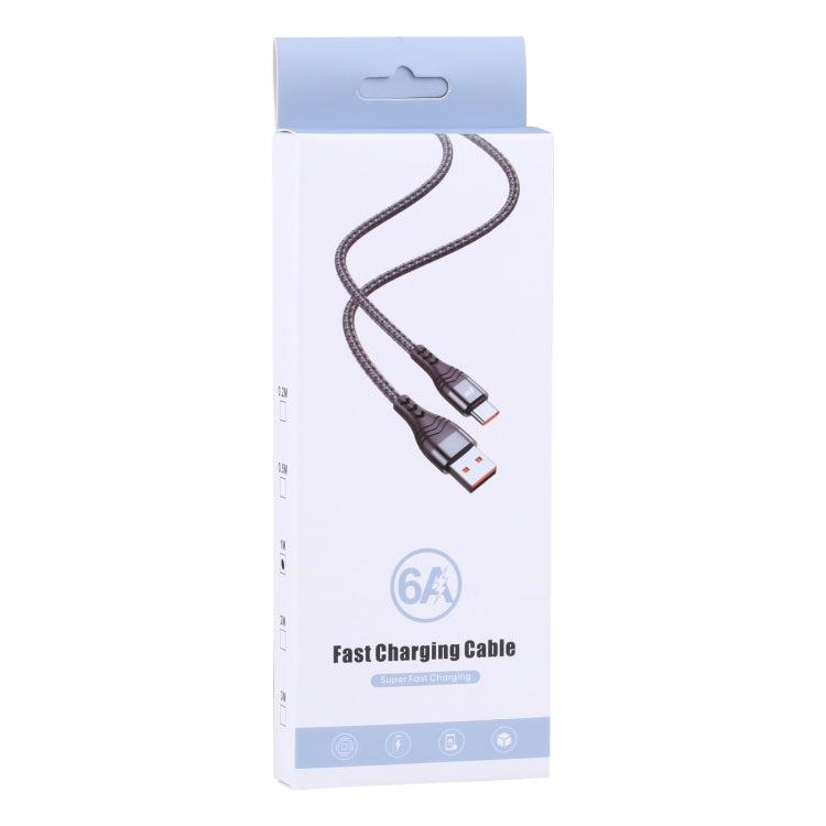 ADC-005 6A USB to USB-C / Type-C Weave Fast Charging Data Cable, 1m, 2m