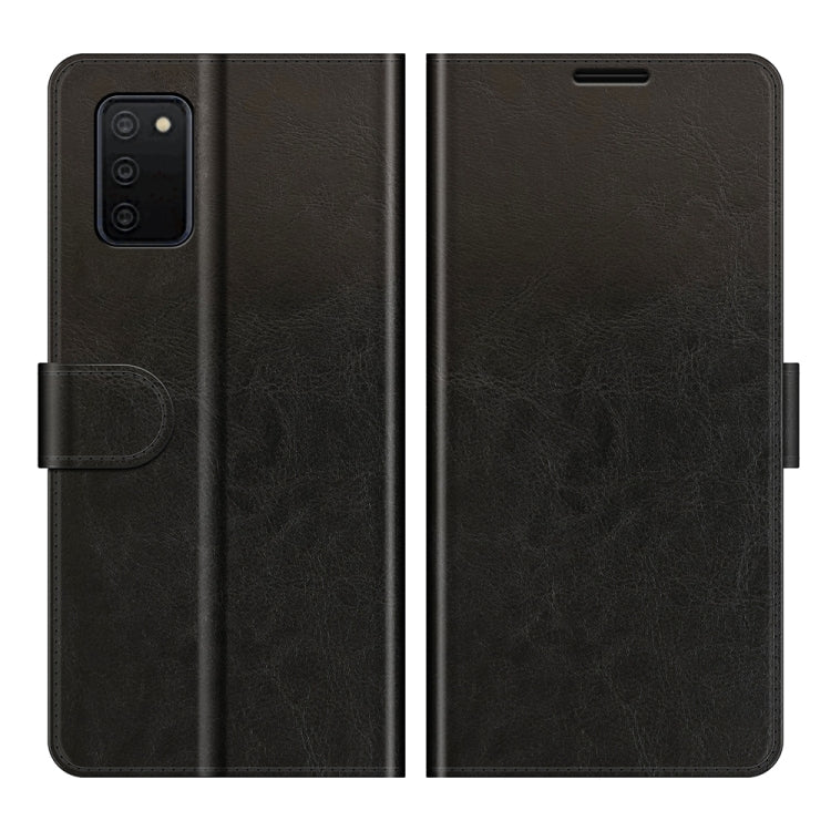 R64 Texture Single Horizontal Flip Protective Case with Holder & Card Slots & Wallet& Photo Frame, For Samsung Galaxy A03s 166mm