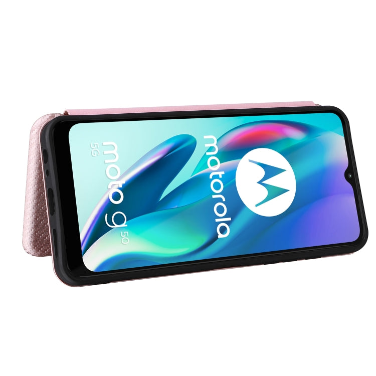 Carbon Fiber Texture Magnetic Horizontal Flip TPU + PC + PU Leather Case with Card Slot, For Motorola Moto G50 5G, For ZTE Blade A31, For ZTE Blade V30 Vita