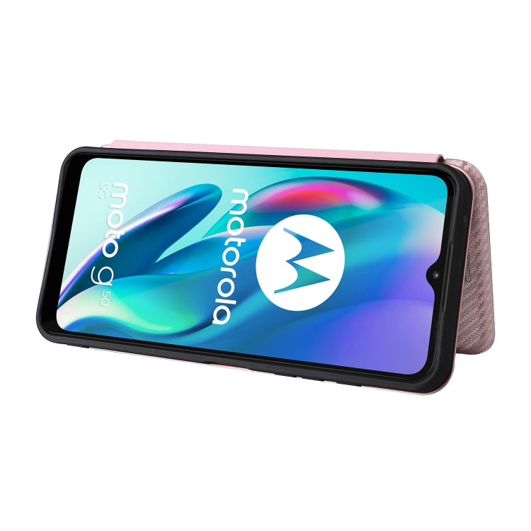 Carbon Fiber Texture Magnetic Horizontal Flip TPU + PC + PU Leather Case with Card Slot, For Motorola Moto G50 5G, For ZTE Blade A31, For ZTE Blade V30 Vita