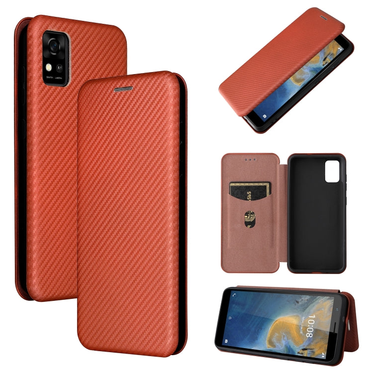 Carbon Fiber Texture Magnetic Horizontal Flip TPU + PC + PU Leather Case with Card Slot, For Motorola Moto G50 5G, For ZTE Blade A31, For ZTE Blade V30 Vita