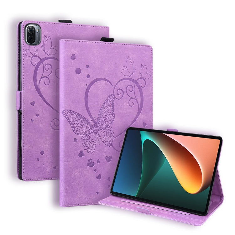 Love Butterfly Pattern Horizontal Flip Leather Case with Holder & Sleep / Wake-up Function, For Xiaomi Pad 5 / Pad 5 Pro