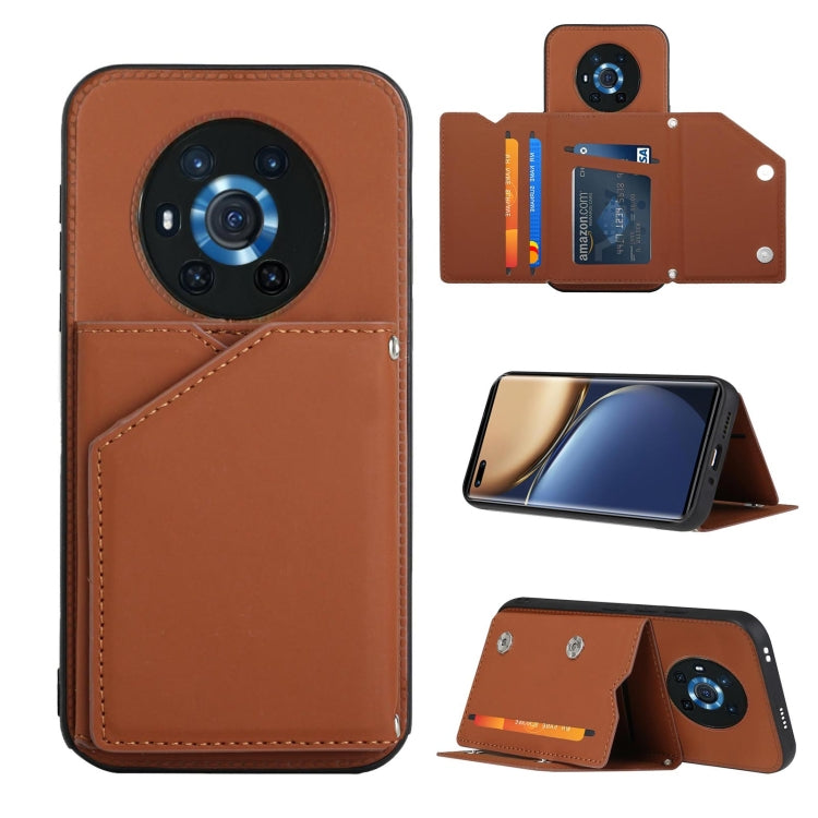 Skin Feel PU + TPU + PC Back Cover Shockproof Case with Card Slots & Holder & Photo Frame, For Honor Magic3, For vivo X70, For vivo X70 Pro, For vivo X70 Pro+