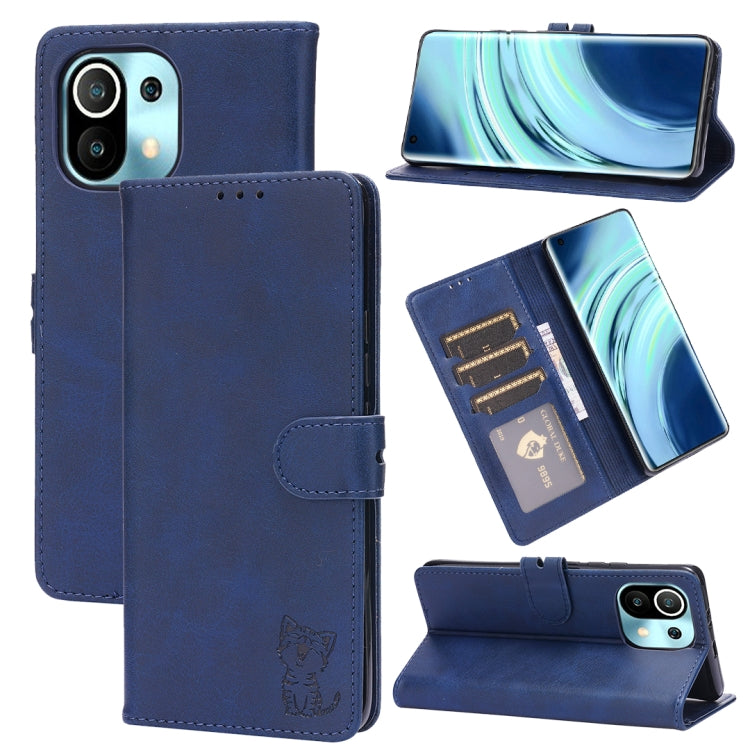 Embossed Happy Cat Pattern Horizontal Flip Leather Case with Holder & Card Slots & Wallet, For Xiaomi Redmi Note 10 Pro 5G, For Xiaomi Redmi 10, For Xiaomi Mi 11, For Xiaomi Mi 11T, For Xiaomi Mi 11 Ultra, For Xiaomi Mi 11 Lite, For Google Pixel 5a 5G ...