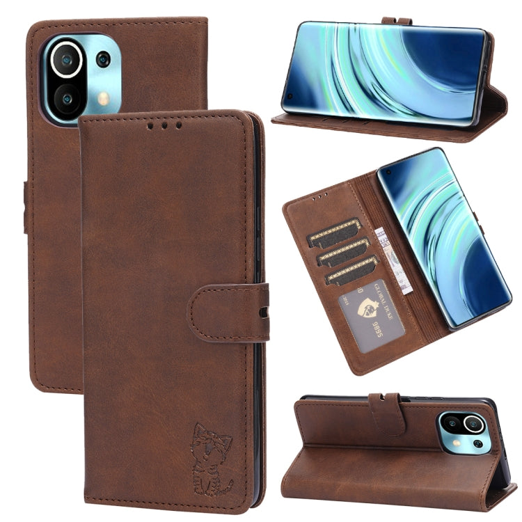 Embossed Happy Cat Pattern Horizontal Flip Leather Case with Holder & Card Slots & Wallet, For Xiaomi Redmi Note 10 Pro 5G, For Xiaomi Redmi 10, For Xiaomi Mi 11, For Xiaomi Mi 11T, For Xiaomi Mi 11 Ultra, For Xiaomi Mi 11 Lite, For Google Pixel 5a 5G ...