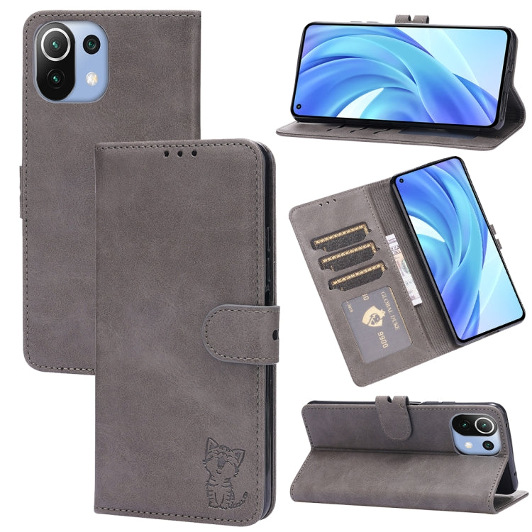 Embossed Happy Cat Pattern Horizontal Flip Leather Case with Holder & Card Slots & Wallet, For Xiaomi Redmi Note 10 Pro 5G, For Xiaomi Redmi 10, For Xiaomi Mi 11, For Xiaomi Mi 11T, For Xiaomi Mi 11 Ultra, For Xiaomi Mi 11 Lite, For Google Pixel 5a 5G ...
