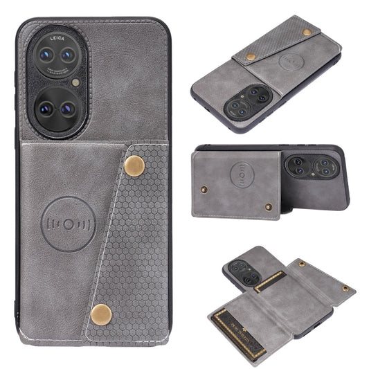 Double Buckle PU + TPU Shockproof Magnetic Case with Card Slots & Holder, For Huawei P50 Pro, For Honor Magic3, For Honor 50, For Honor 50 Pro, For Honor 50 SE, For OPPO Realme C12, For OPPO Realme C21, For OPPO Realme C21Y
