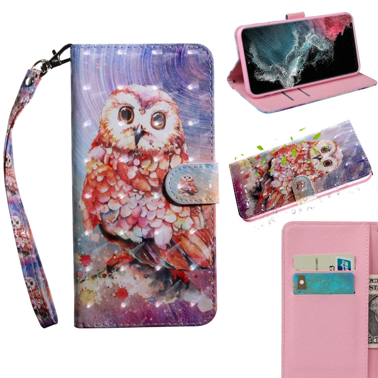 3D Painted Pattern Horizontal Flip Leather Phone Case with Holder & Lanyard, For Samaung Galaxy S22 5G, For Samaung Galaxy S22+ 5G, For Samaung Galaxy S22 Ultra 5G, For Samsung Galaxy A13 5G
