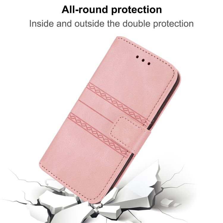Embossed Striped Magnetic Buckle PU + TPU Horizontal Flip Phone Leather Case, For Samaung Galaxy S22 5G, For Samaung Galaxy S22+ 5G
