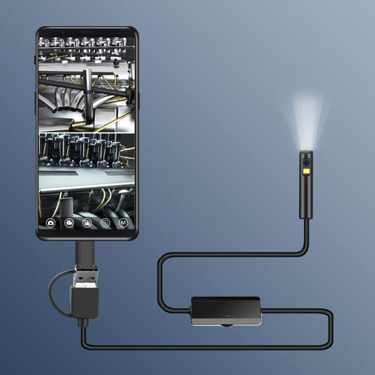AN100 3 in 1 IP68 Waterproof USB-C / Type-C + Micro USB + USB Dual Cameras Industrial Didital Endoscope with 9 LEDs, Support Android System, Lens Diameter: 8mm, 1m Soft Cable, 2m Soft Cable, 3.5m Soft Cable, 5m Soft Cable, 10m Soft Cable, 1m Hard Cable...