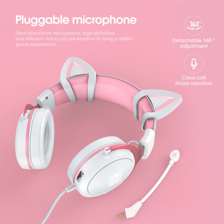 ONIKUMA X10 Car Ear LED Light Adjustable Gaming Headset with Microphone