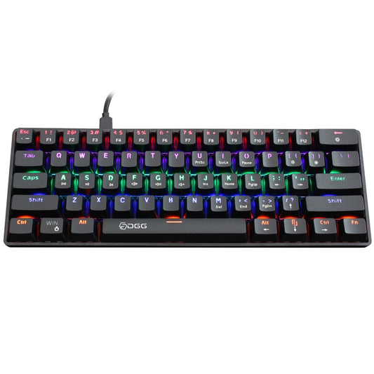 HXSJ V900 61 Keys Cool Lighting Effect Mechanical Wired Keyboard, Black, White