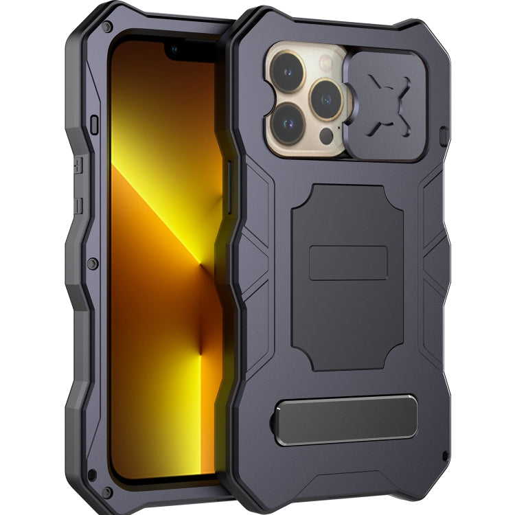 Camshield Shockproof Waterproof Dustproof Metal Case with Holder, For iPhone 13, For iPhone 13 Pro, For iPhone 12 / 12 Pro