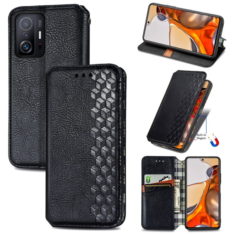 Cubic Grid Pressed Horizontal Flip Magnetic Leather Case with Holder & Card Slots & Wallet, For OPPO Realme C21Y, For Xiaomi Mi 11T / Mi 11T Pro, For Google Pixel 6, For Honor Play 5T Youth