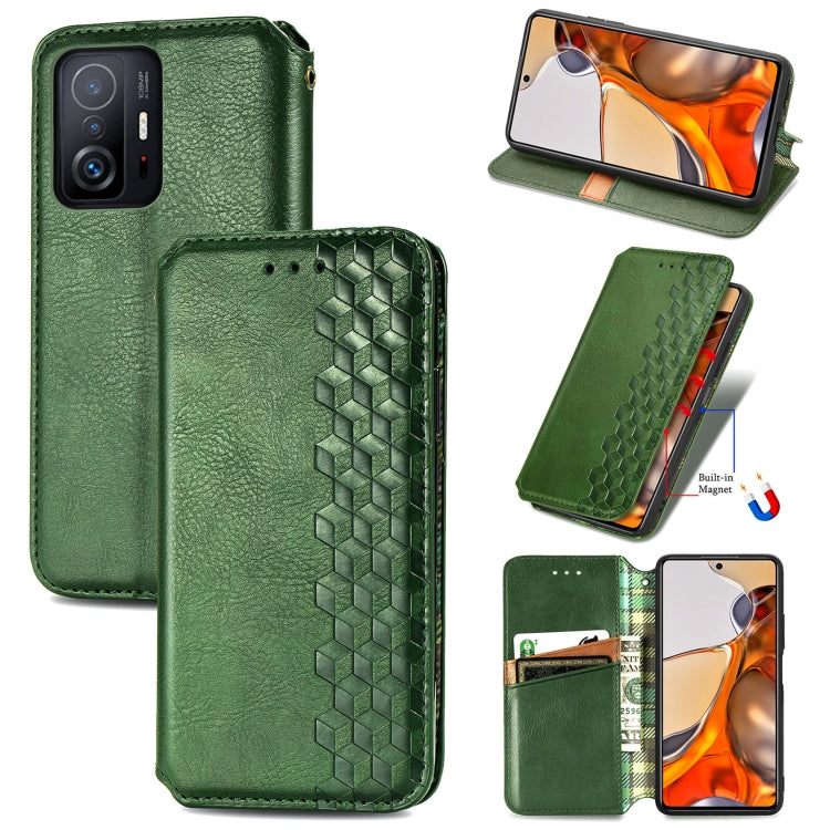 Cubic Grid Pressed Horizontal Flip Magnetic Leather Case with Holder & Card Slots & Wallet, For OPPO Realme C21Y, For Xiaomi Mi 11T / Mi 11T Pro, For Google Pixel 6, For Honor Play 5T Youth