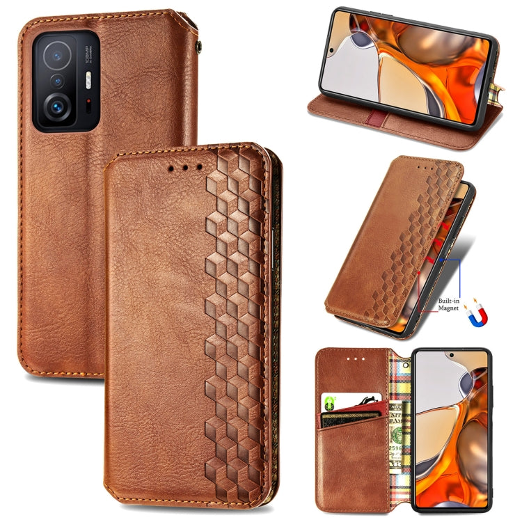 Cubic Grid Pressed Horizontal Flip Magnetic Leather Case with Holder & Card Slots & Wallet, For OPPO Realme C21Y, For Xiaomi Mi 11T / Mi 11T Pro, For Google Pixel 6, For Honor Play 5T Youth