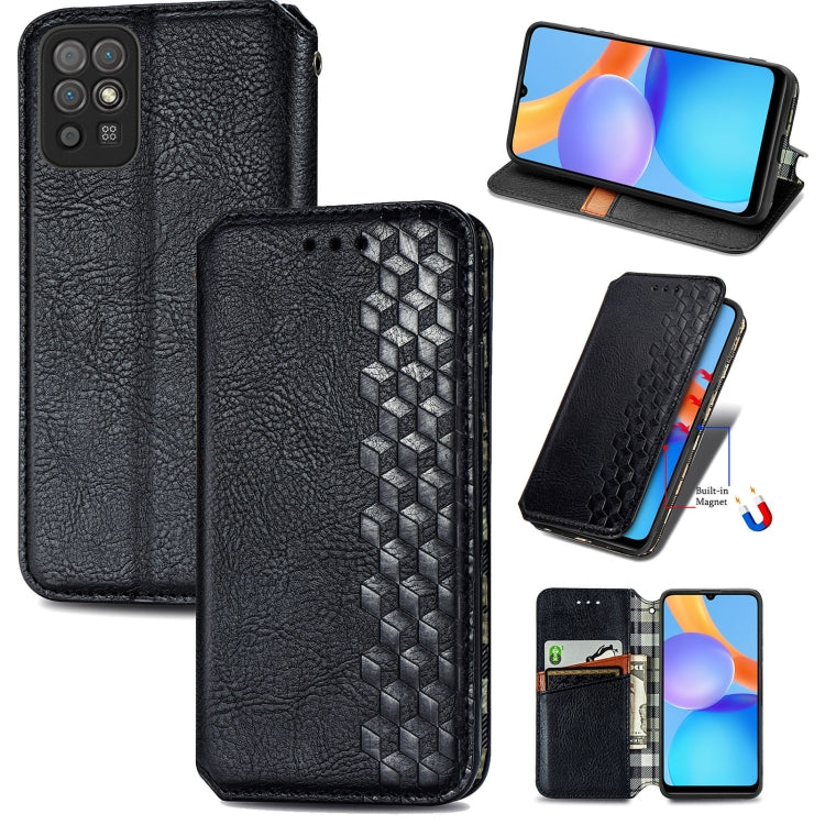Cubic Grid Pressed Horizontal Flip Magnetic Leather Case with Holder & Card Slots & Wallet, For OPPO Realme C21Y, For Xiaomi Mi 11T / Mi 11T Pro, For Google Pixel 6, For Honor Play 5T Youth