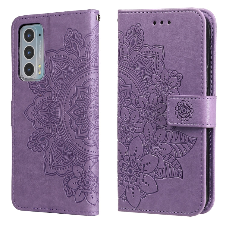 7-petal Flowers Embossing Horizontal Flip Leather Phone Case with Holder & Card Slots, For Motorola Edge 20, For Nokia C20 / C10, For vivo Y21 / Y21s / Y33s, For Samsung Galaxy A13 5G, For Xiaomi 11T / 11T Pro