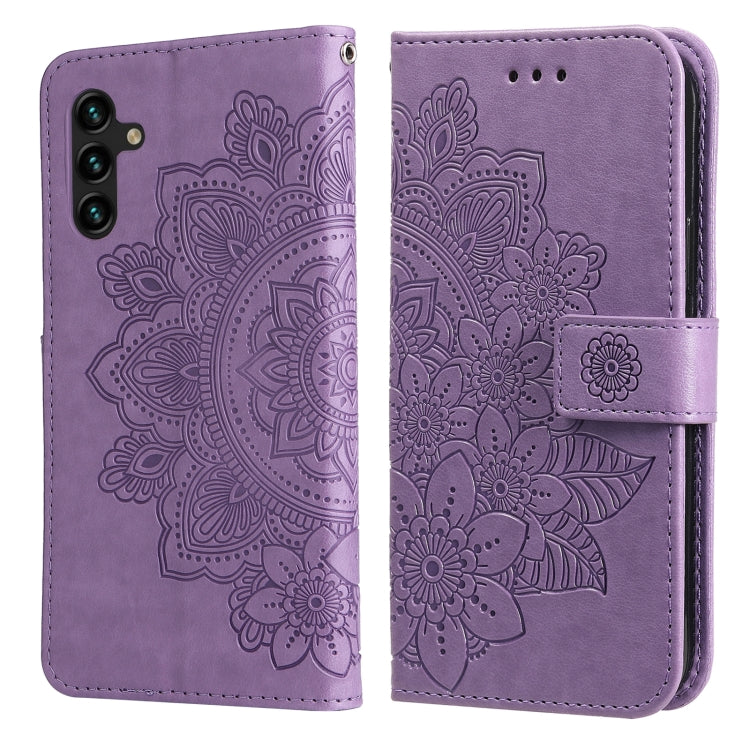 7-petal Flowers Embossing Horizontal Flip Leather Phone Case with Holder & Card Slots, For Motorola Edge 20, For Nokia C20 / C10, For vivo Y21 / Y21s / Y33s, For Samsung Galaxy A13 5G, For Xiaomi 11T / 11T Pro