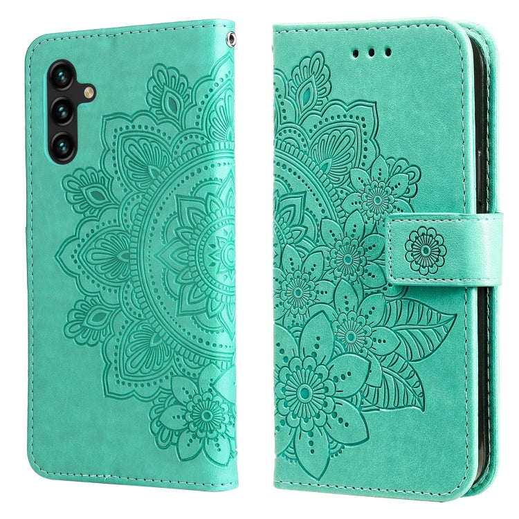7-petal Flowers Embossing Horizontal Flip Leather Phone Case with Holder & Card Slots, For Motorola Edge 20, For Nokia C20 / C10, For vivo Y21 / Y21s / Y33s, For Samsung Galaxy A13 5G, For Xiaomi 11T / 11T Pro