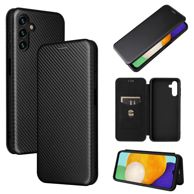 Carbon Fiber Texture Magnetic Horizontal Flip Leather Phone Case with Card Slot, For Blackview Oscal C20, For Samsung Galaxy A13 5G, For Motorola Moto E20 / E30 / E40
