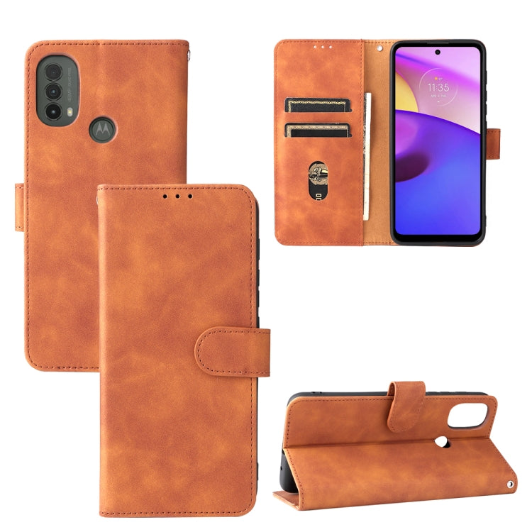 Skin Feel Magnetic Horizontal Flip Phone Leather Case with Holder & Card Slots & Wallet, For Motorola Moto E20 / E30 / E40