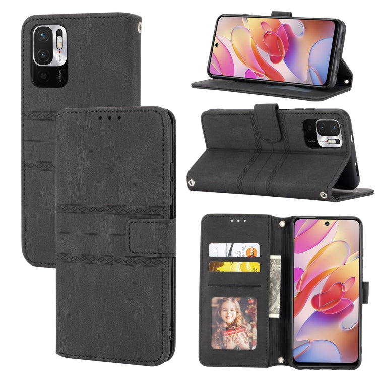 Embossed Striped Magnetic Buckle Horizontal Flip Phone Leather Case, For Samsung Galaxy A03 International Version, For Xiaomi Redmi Note 11, For Samsung Galaxy A03 EU Version, For Xiaomi Redmi Note 11 Pro, For Samaung Galaxy S22 Ultra 5G
