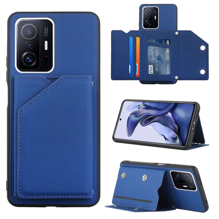 Skin Feel PU + TPU + PC Back Cover Shockproof Phone Case with Card Slots & Holder & Photo Frame, For OPPO Realme 8i, For Samsung Galaxy A13 5G, For Samsung Galaxy M52 5G, For Xiaomi Mi 11T / Mi 11 Pro