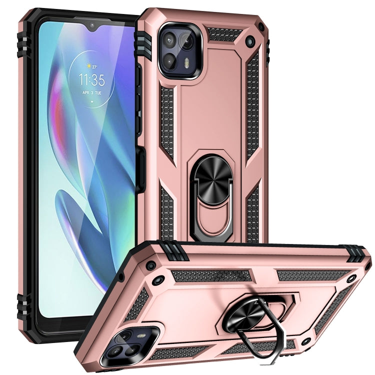 Shockproof TPU + PC Protective Phone Case with 360 Degree Rotating Holder, For Motorola Moto G50 5G