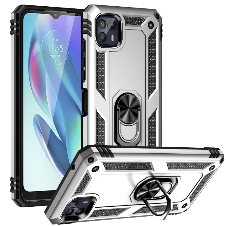 Shockproof TPU + PC Protective Phone Case with 360 Degree Rotating Holder, For Motorola Moto G50 5G