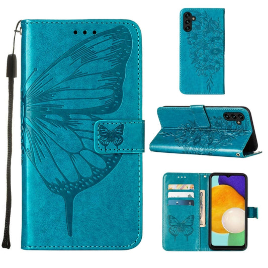 Embossed Butterfly Leather Phone Case with Holder & Card Slot & Wallet & Lanyard, For Samsung Galaxy A13 5G, For Samsung Galaxy F52 5G, For Samsung Galaxy S22 5G, For Samsung Galaxy S22+ 5G, For Samsung Galaxy S22 Ultra 5G
