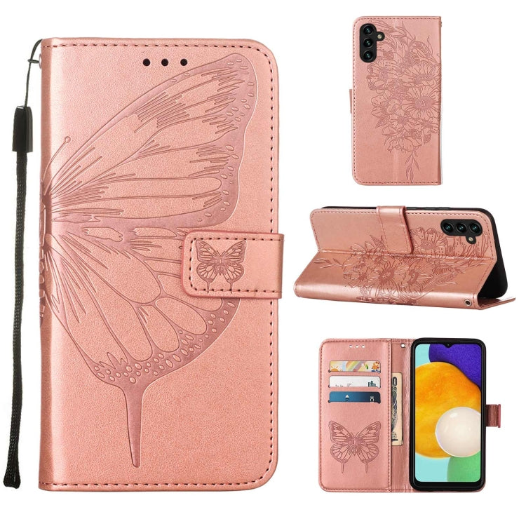 Embossed Butterfly Leather Phone Case with Holder & Card Slot & Wallet & Lanyard, For Samsung Galaxy A13 5G, For Samsung Galaxy F52 5G, For Samsung Galaxy S22 5G, For Samsung Galaxy S22+ 5G, For Samsung Galaxy S22 Ultra 5G                              ...