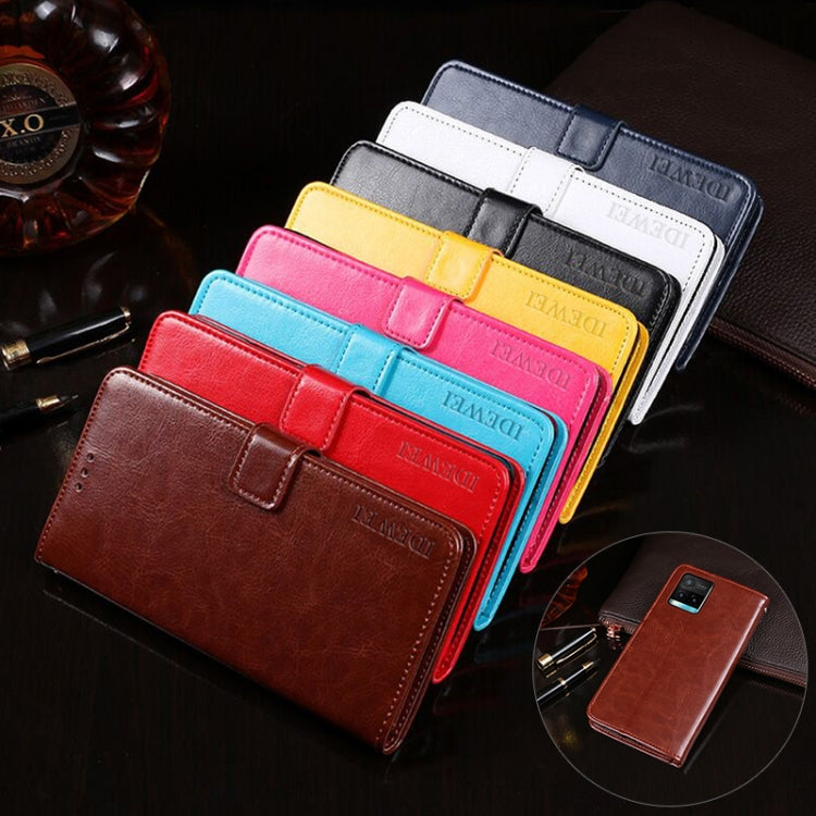 idewei Crazy Horse Texture Leather Phone Case with Holder & Card Slots & Wallet, For vivo Y33s, For Xiaomi Mi 11T