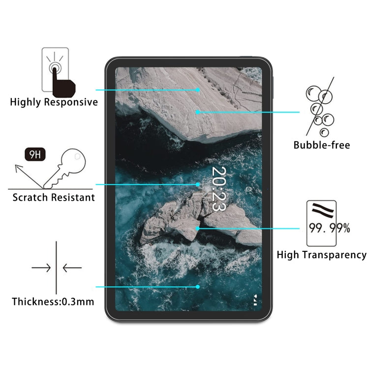 9H 2.5D Explosion-proof Tempered Tablet Glass Film, For Nokia T20 (1 PC), For readboy C18 (1 PC ), For Lenovo Tab K10 (1 PC)