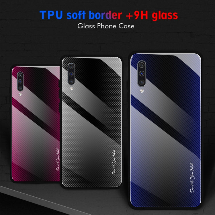 Texture Gradient Glass Protective Case, For Galaxy A50, For Galaxy A80 / A90, For Galaxy Note 9, For Galaxy Note 10 Pro, For Galaxy S10, For iPhone SE 2022 / SE 2020 / 8 / 7, For iPhone XS Max