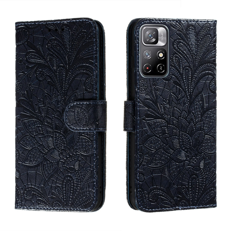 Lace Flower Leather Phone Case with Holder & Card Slots & Wallet & Photo Frame, For Samsung Galaxy S22 5G, For Samsung Galaxy S22 Ultra 5G, For Samsung Galaxy S22+ 5G, For Xiaomi Redmi Note 11, For Xiaomi Redmi Note 11 Pro