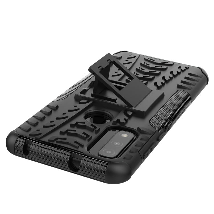 Tire Texture Shockproof TPU+PC Phone Case with Holder, For Motorola Moto G Pure