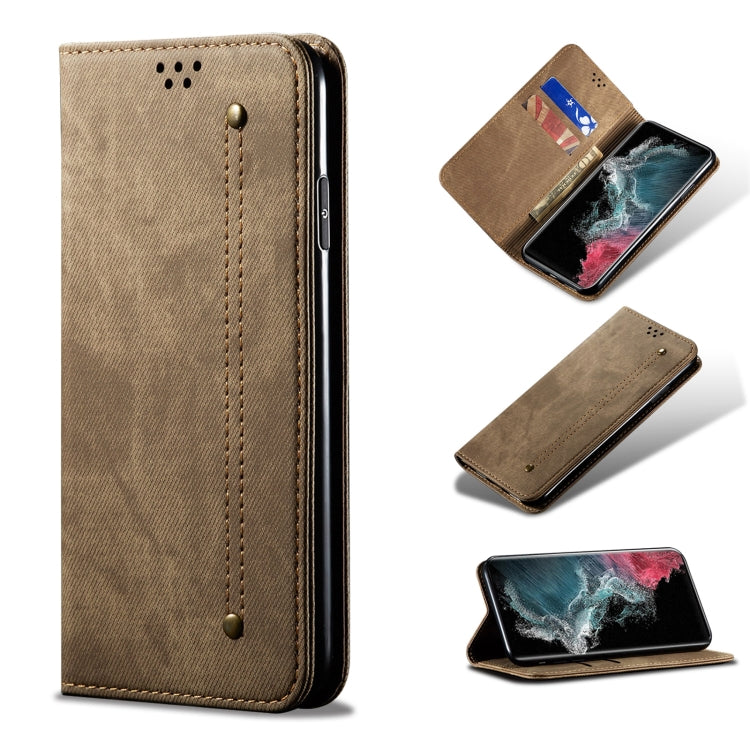 Denim Texture Casual Style Horizontal Flip Leather Case with Holder & Card Slots & Wallet, For Samsung Galaxy S22 5G, For Samsung Galaxy S22+ 5G, For Samsung Galaxy S22 Ultra 5G