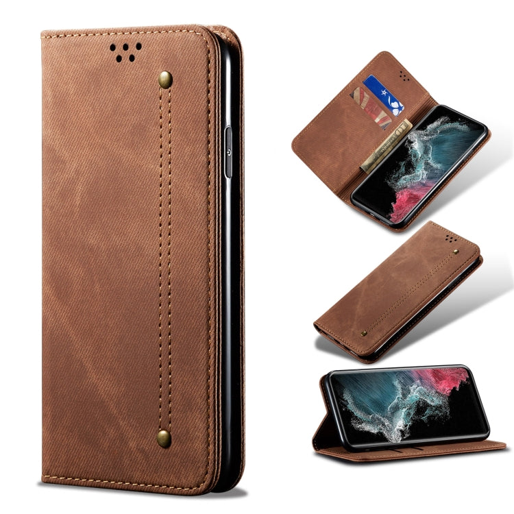 Denim Texture Casual Style Horizontal Flip Leather Case with Holder & Card Slots & Wallet, For Samsung Galaxy S22 5G, For Samsung Galaxy S22+ 5G, For Samsung Galaxy S22 Ultra 5G