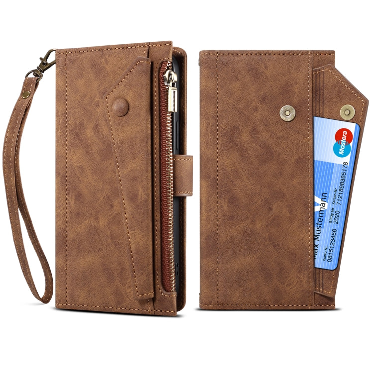 Retro Frosted Horizontal Flip Leather Phone Case with Holder & Card Slot & Wallet & Zipper Pocket & Lanyard, For Samsung Galaxy S22 5G, For Samsung Galaxy S22+ 5G, For Samsung Galaxy S22 Ultra 5G