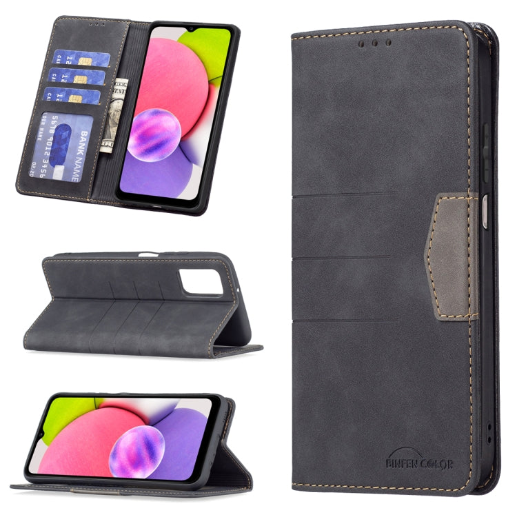 Magnetic Splicing Leather Phone Case, For Samsung Galaxy A02, For Samsung Galaxy A03s 164 Version, For Samsung Galaxy A03s 166 Version, For Samsung Galaxy A11, For Samsung Galaxy A13 5G, For Samsung Galaxy A21, For Samsung Galaxy A22 4G                ...