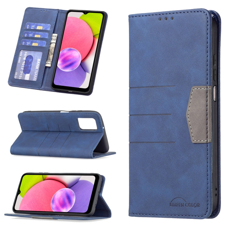 Magnetic Splicing Leather Phone Case, For Samsung Galaxy A02, For Samsung Galaxy A03s 164 Version, For Samsung Galaxy A03s 166 Version, For Samsung Galaxy A11, For Samsung Galaxy A13 5G, For Samsung Galaxy A21, For Samsung Galaxy A22 4G                ...